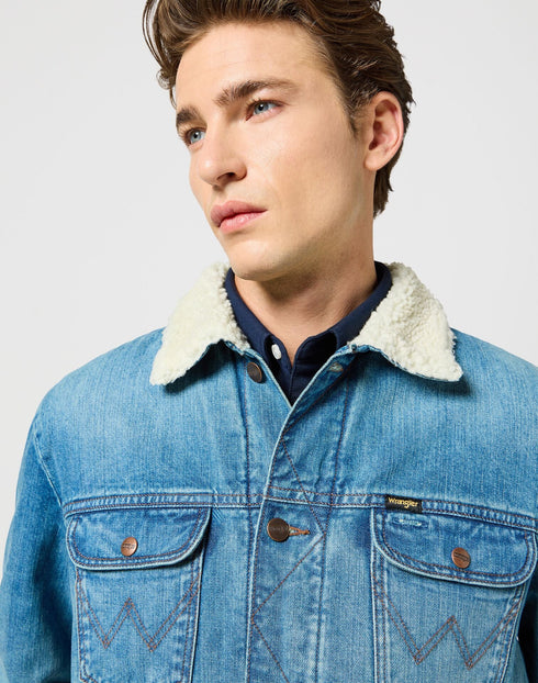 Wrangler Men's 124 MJ Sherpa Jacket In Sage Wash